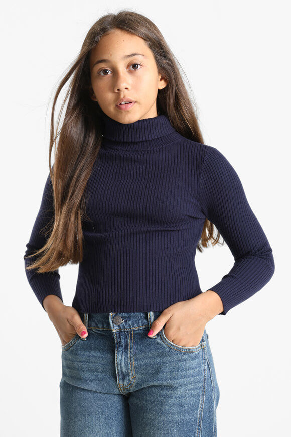 Image sur Gerippter Crop Strickpullover