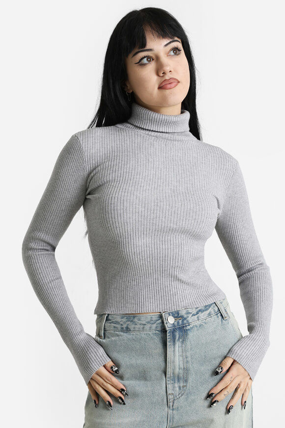 Bild von Gerippter Crop Strickpullover