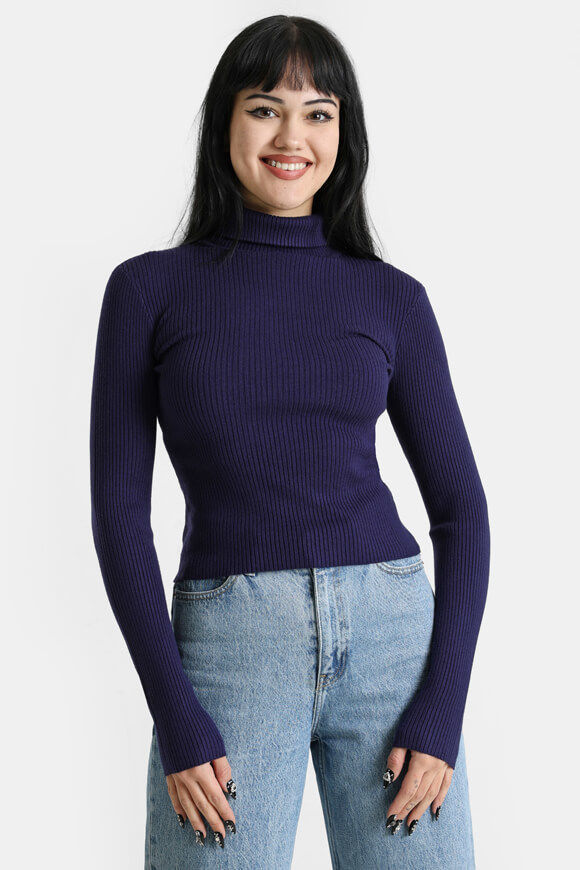 Bild von Gerippter Crop Strickpullover