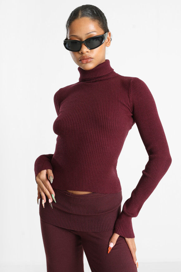 Bild von Gerippter Crop Strickpullover