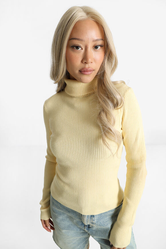 Bild von Gerippter Crop Strickpullover