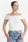 Bild von Geripptes Off Shoulder Crop Stricktop