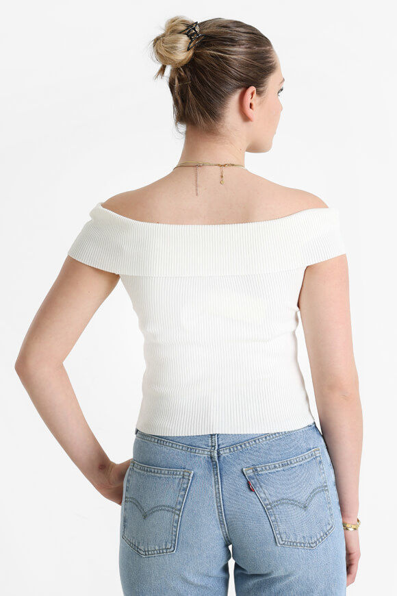 Bild von Geripptes Off Shoulder Crop Top