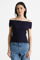 Bild von Geripptes Off Shoulder Crop Stricktop