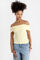 Bild von Geripptes Off Shoulder Crop Stricktop