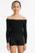 Bild von Off Shoulder Crop Langarmshirt