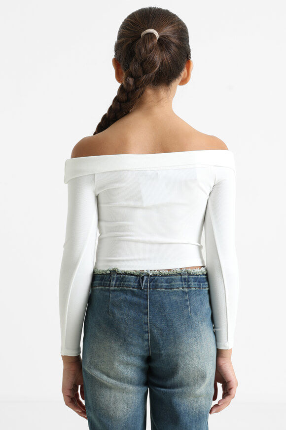 Bild von Off Shoulder Crop Langarmshirt