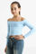 Bild von Off Shoulder Crop Langarmshirt