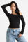 Bild von One Shoulder Crop Langarmshirt