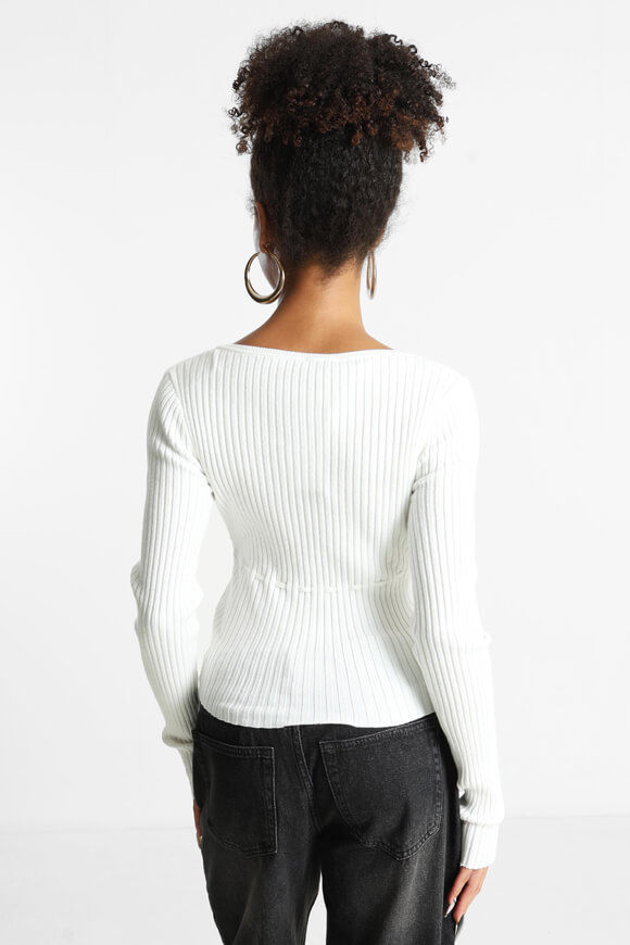 Image sur Gerippter Crop Feinstrickpullover
