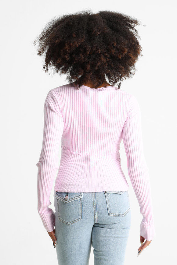 Bild von Gerippter Crop Feinstrickpullover