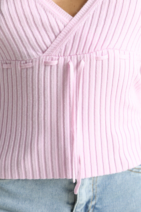Bild von Gerippter Crop Feinstrickpullover
