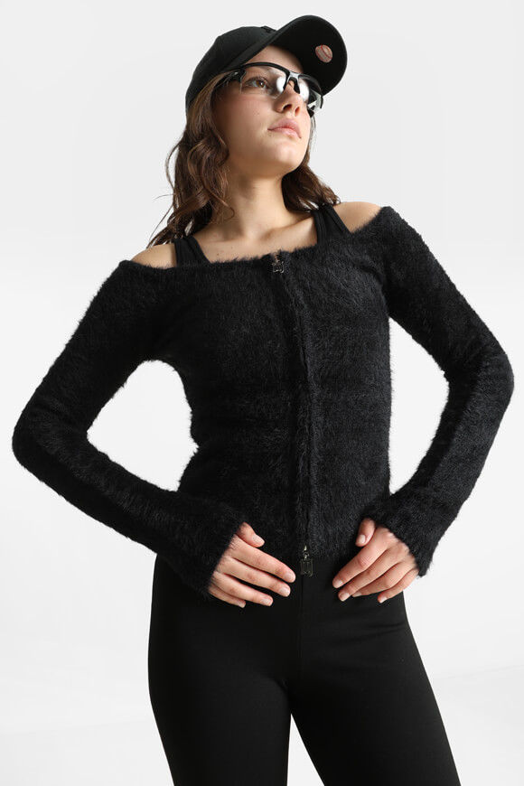 Image sur Off Shoulder Hairy Strickpullover