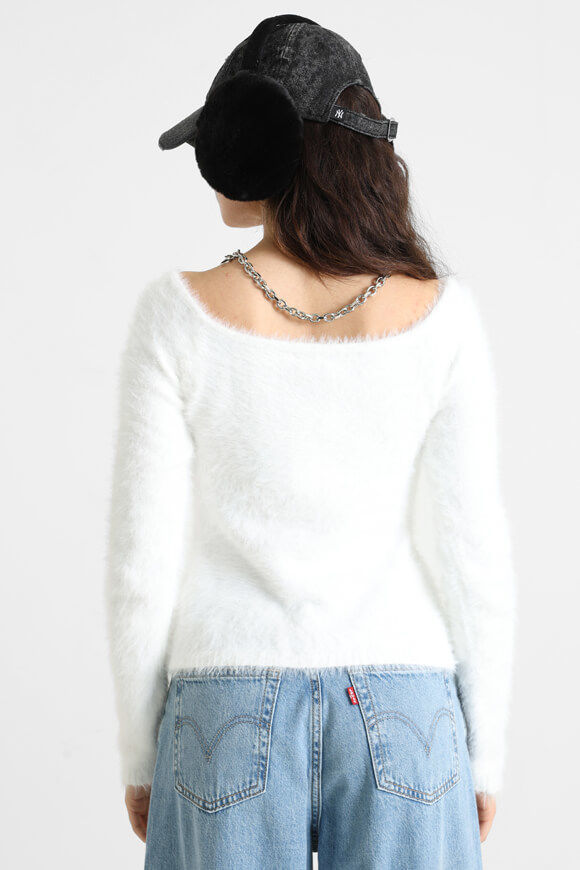 Image sur Pull off shoulder en tricot poilu
