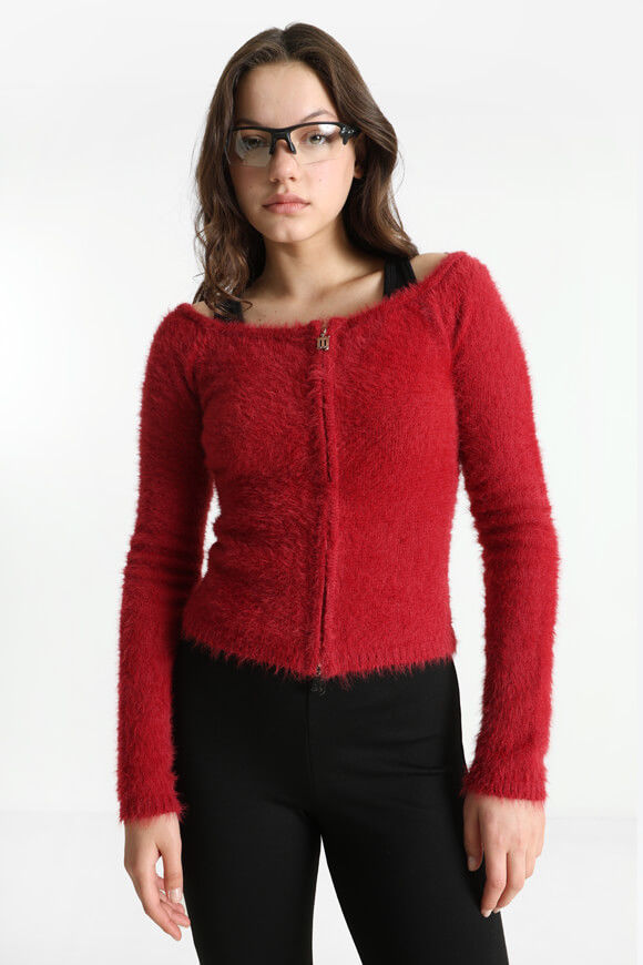 Bild von Off Shoulder Hairy Strickpullover
