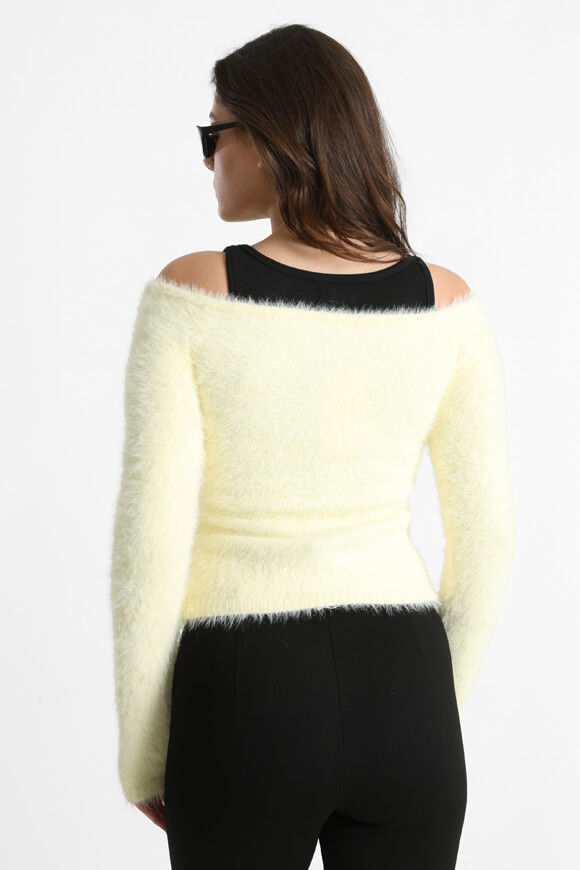 Bild von Off Shoulder Hairy Strickpullover