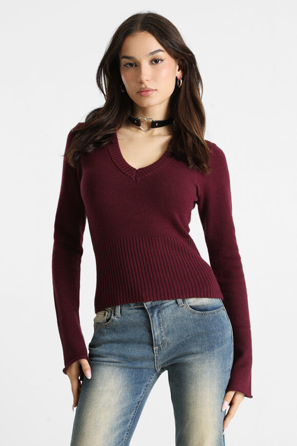 Image sur Gerippter Strickpullover