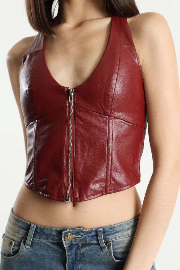 Bild von Neckholder Kunstleder Crop Top