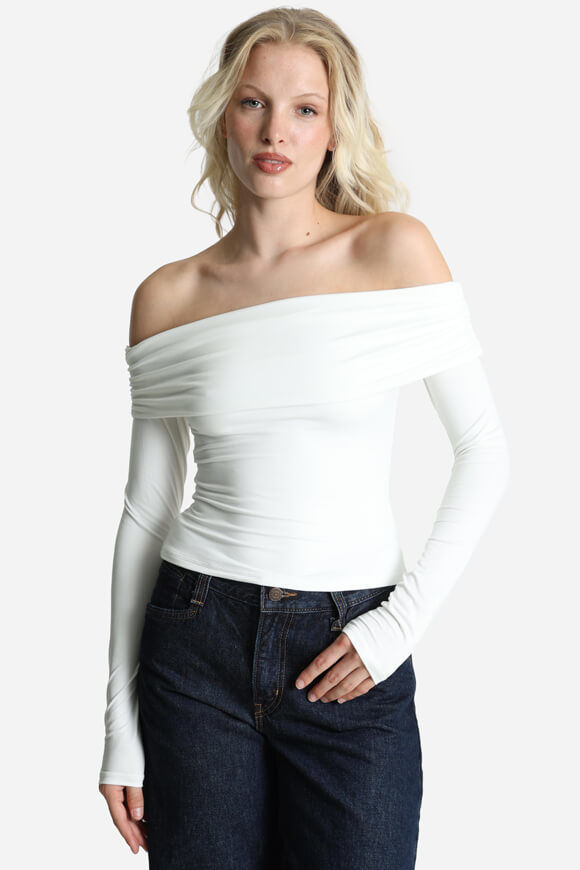 Image sur Shirt court off shoulder manches longues