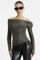Image de Off Shoulder Glitzer Langarmshirt