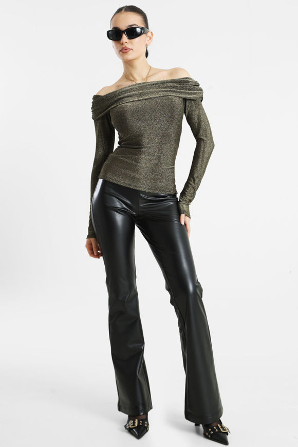Image sur Off Shoulder Glitzer Langarmshirt