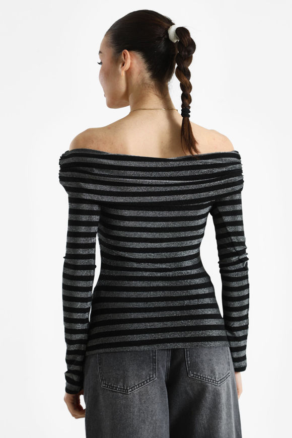 Bild von Off Shoulder Glitzer Langarmshirt