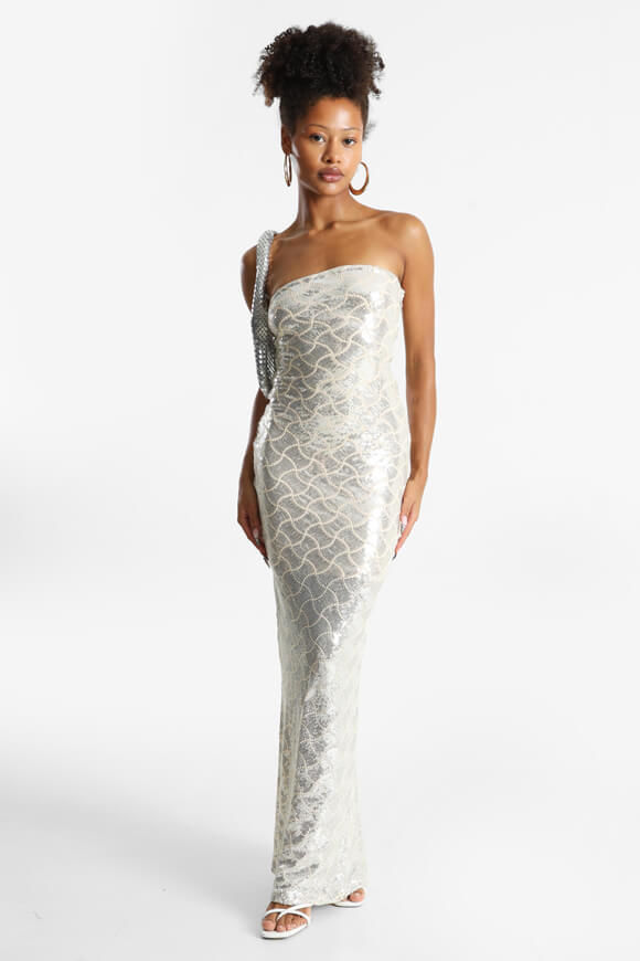 Bild von Pailletten Bandeaukleid