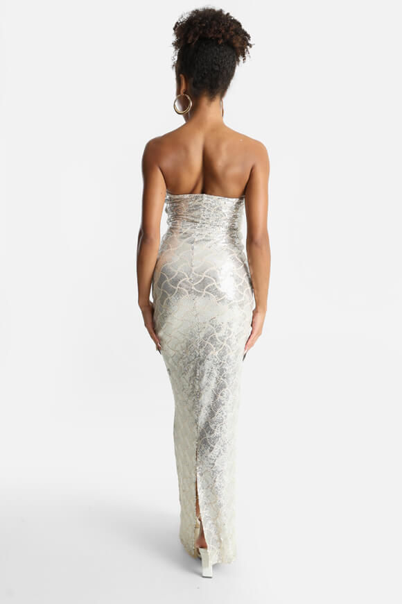 Bild von Pailletten Bandeaukleid