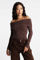 Bild von Off Shoulder Langarmshirt
