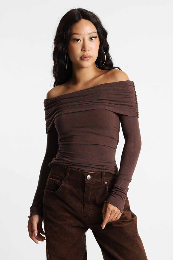 Bild von Off Shoulder Langarmshirt