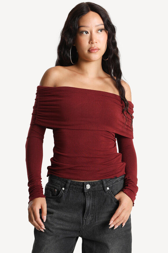 Bild von Off Shoulder Langarmshirt
