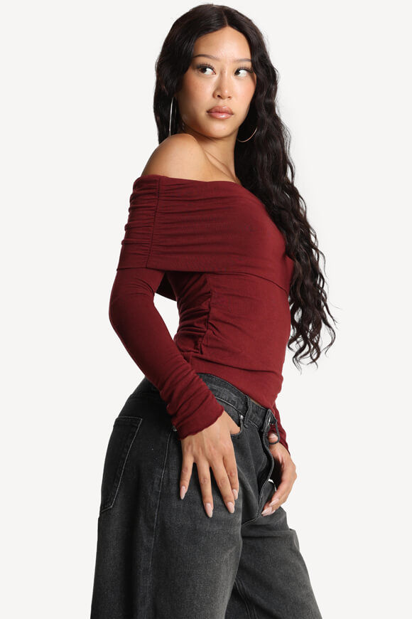 Bild von Off Shoulder Langarmshirt