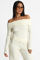 Image de Pull off shoulder en tricot côtelé
