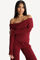 Image de Pull off shoulder en tricot côtelé