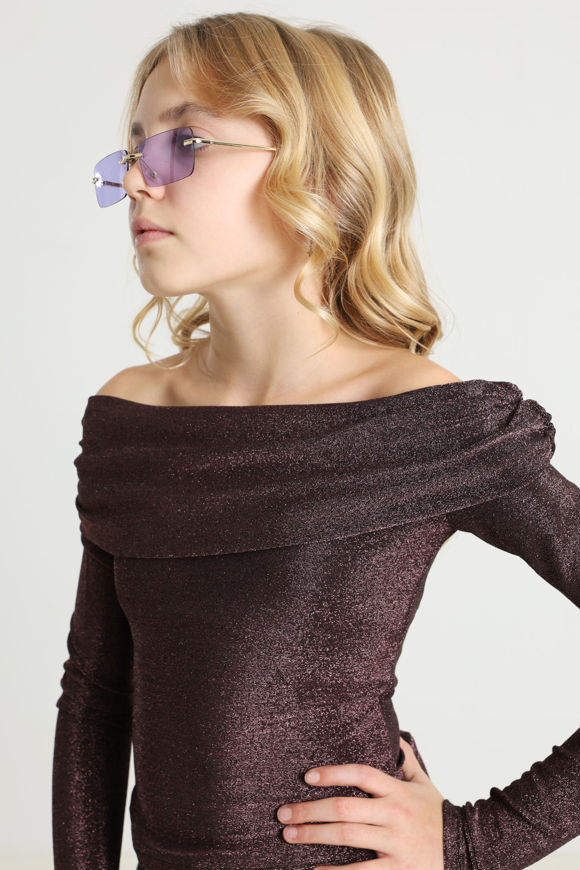 Image sur Shirt off shoulder à brillants manches longues