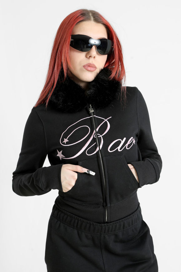 Bild von Crop Kapuzensweatjacke