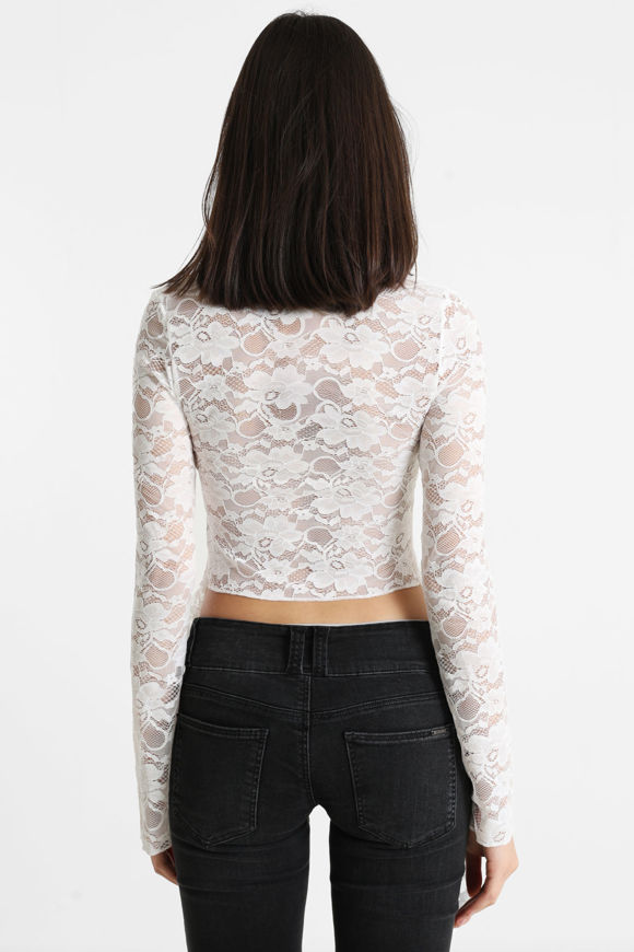 Image sur Shirt court en dentelle manches longues