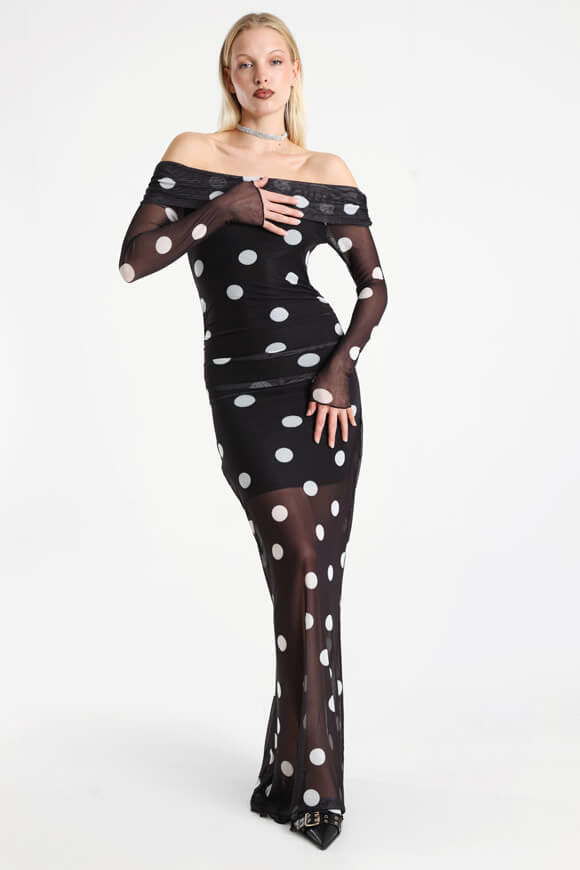 Bild von Off Shoulder Mesh Maxikleid