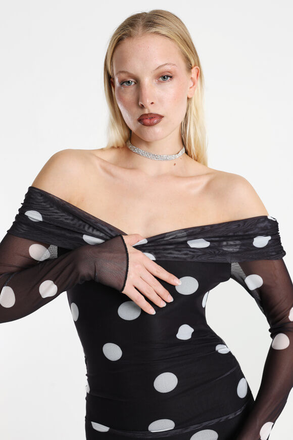 Bild von Off Shoulder Mesh Maxikleid