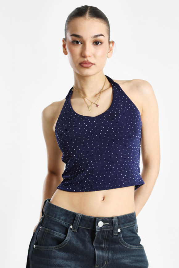 Bild von Neckholder Crop Top mit Strass