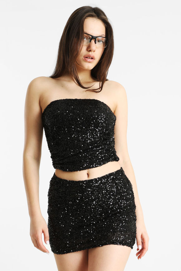 Bild von Pailletten Bandeau Crop Top