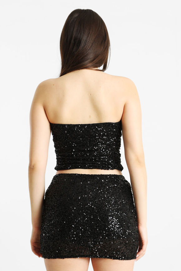 Bild von Pailletten Bandeau Crop Top